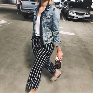 Navy and White Stripped Culottes